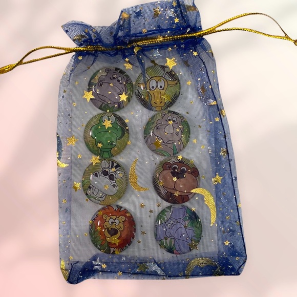 Set/8 𝑯𝒂𝒏𝒅𝒎𝒂𝒅𝒆 Zoo Animals Magnets Cabochons Gift! - Picture 8 of 13